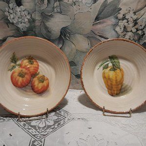 Vintage Set of Two Williams Sonoma Jardin Potager Pasta Bowls